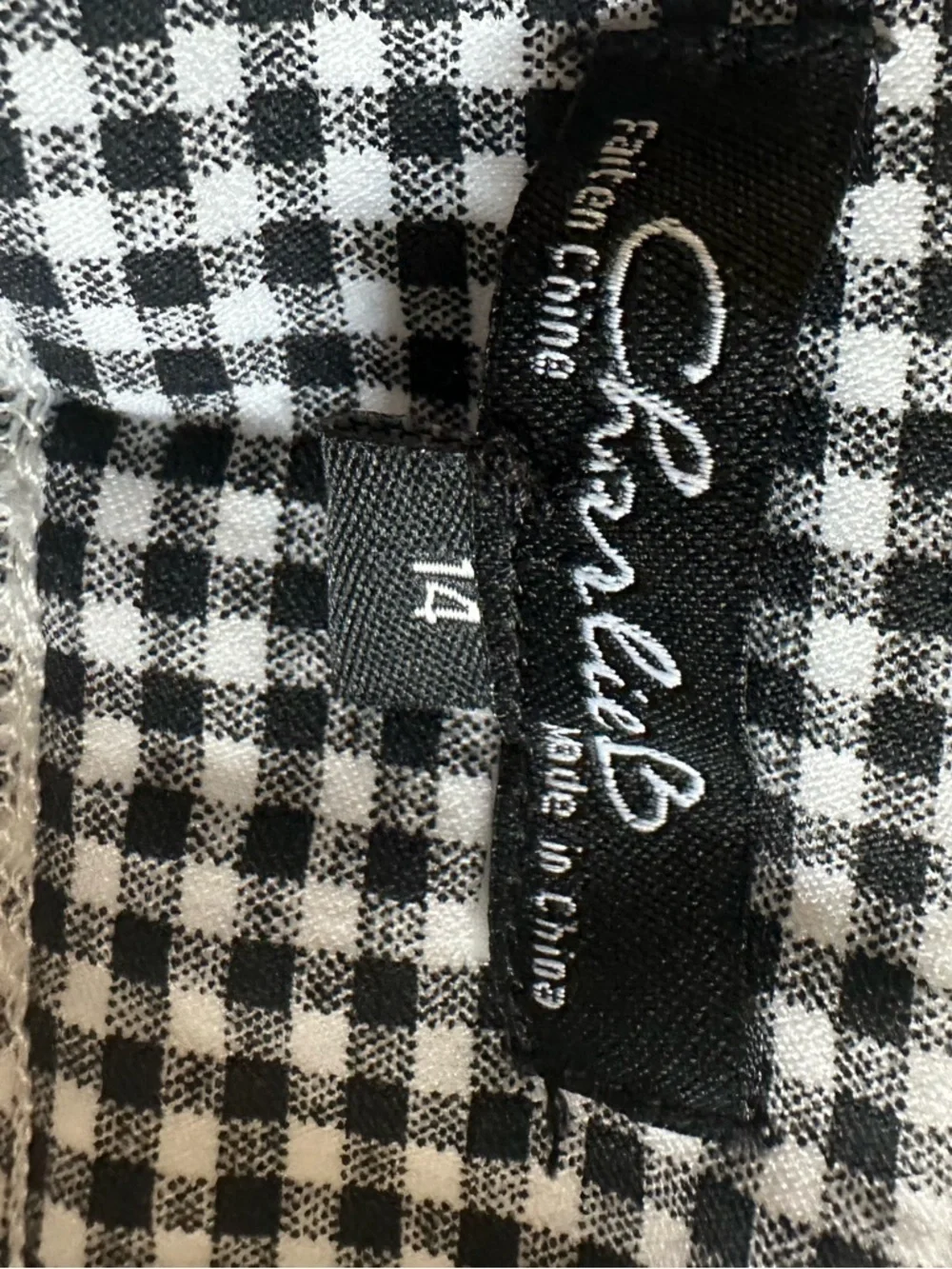 Charlie B Black White Gingham Skort Size 14 Preppy Golf Tennis Skirt Shorts